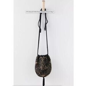 Free People Collection Penny Beaded Pouch Black Bag